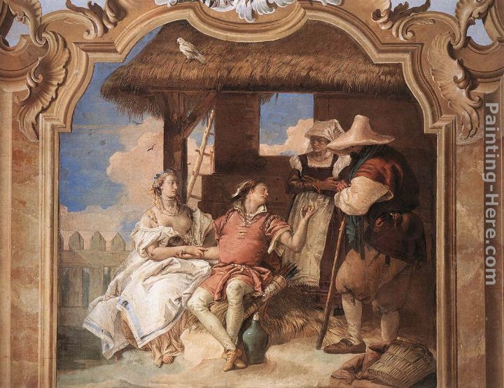 Angelica and Medoro with the Shepherds painting - Giovanni Battista Tiepolo Angelica and Medoro with the Shepherds art painting